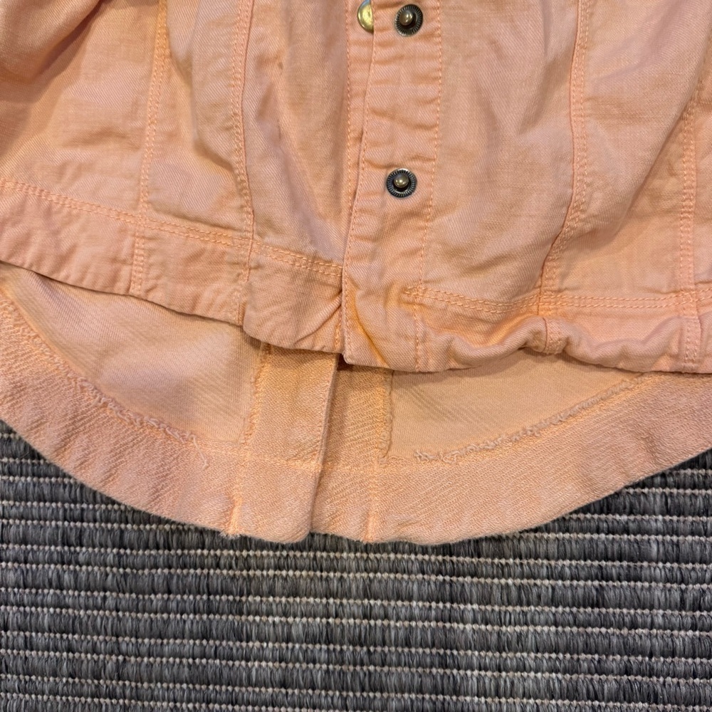 Pilcro Peach Lightweight Button-Front Shirt Jacket - Picture 2 of 5